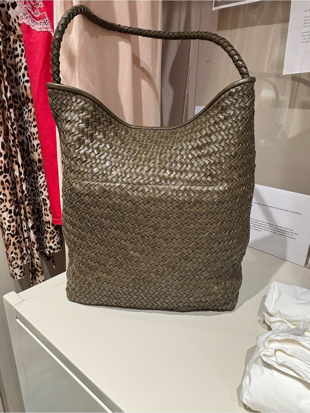 Madewell Signature Woven Bucket Bag in Olive green NWT - Picture 6 of 7